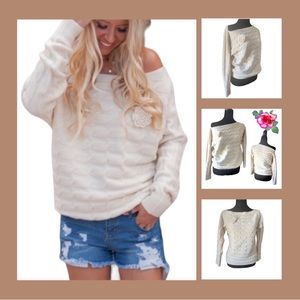 Military Hippie Coming up Roses Sweater - Forever Roses Collection. Size S/M